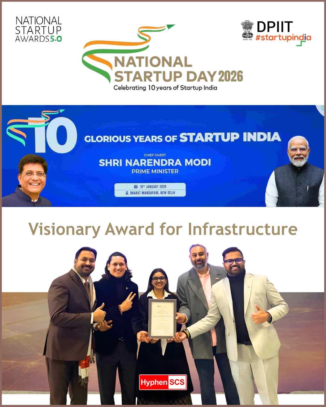 Hyphen SCS Wins India’s Biggest Startup – Visionary Award for Infrastructure Excellence