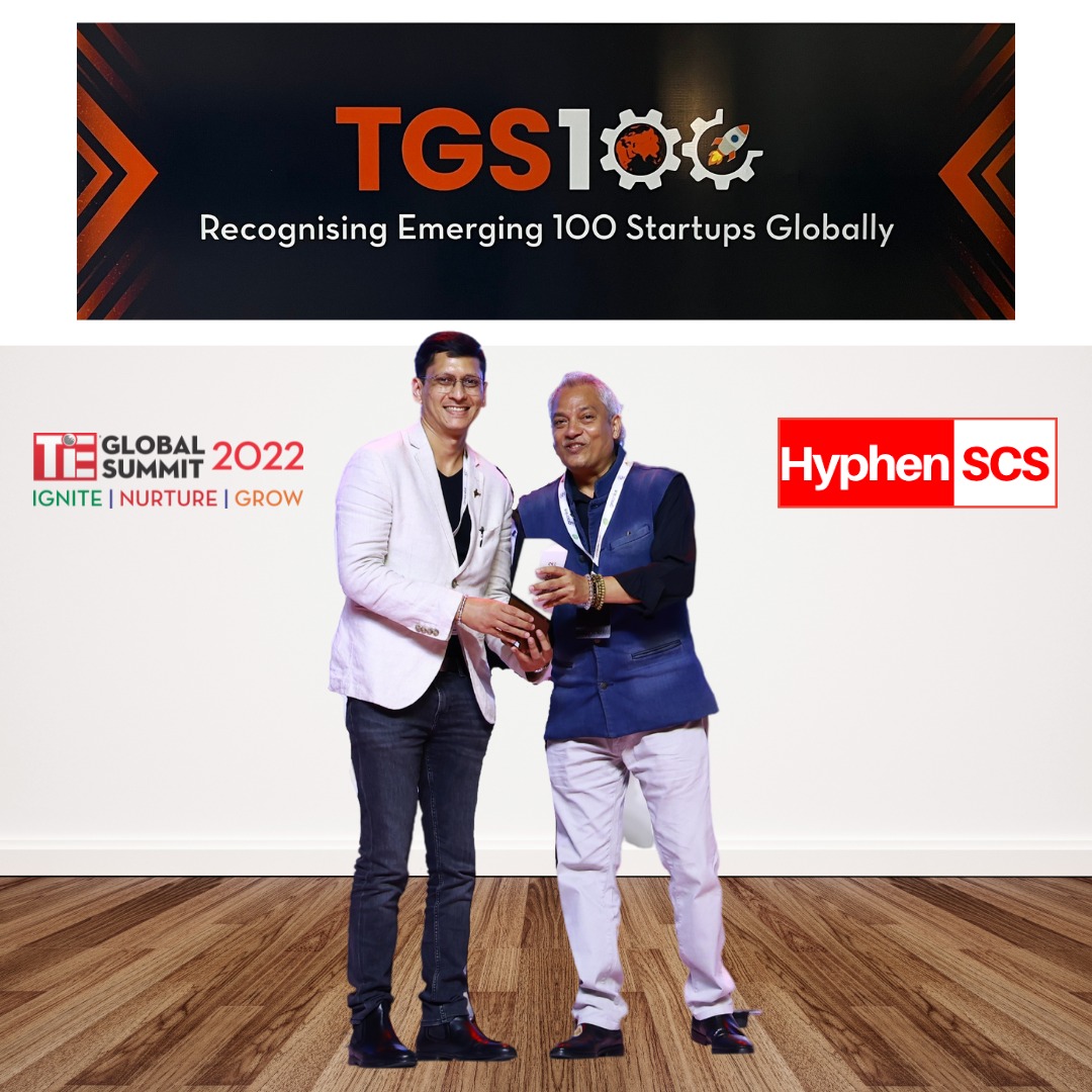 TGS100 Award at the TIE Global Summit 2022 hosted by TIE Hyderabad.