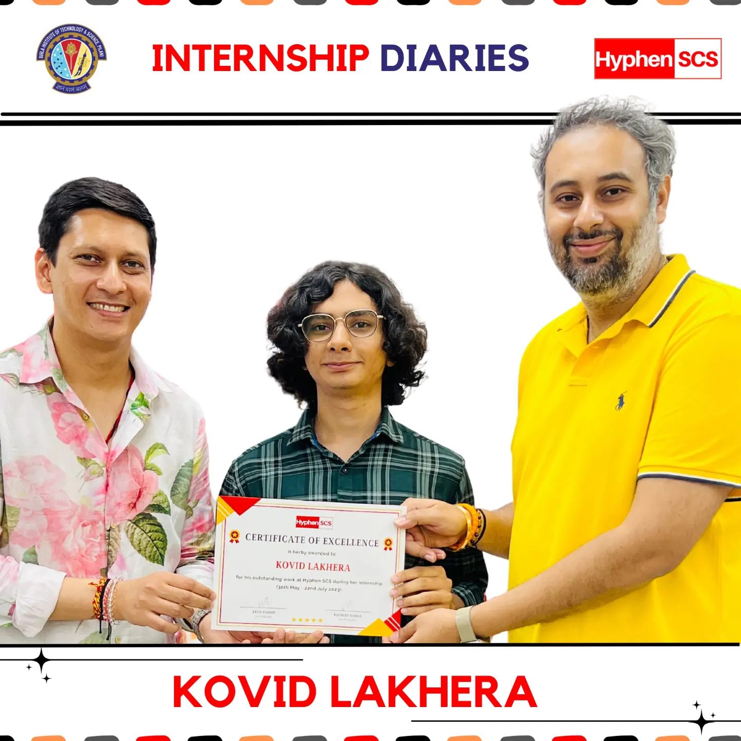 Gratitude and Growth: Celebrating Intern Kovid Lakhera’s Journey with Hyphen SCS