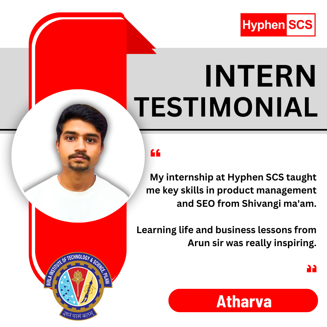 Heartfelt Thanks to Atharva Gujjewar: Celebrating Your Journey with Hyphen SCS