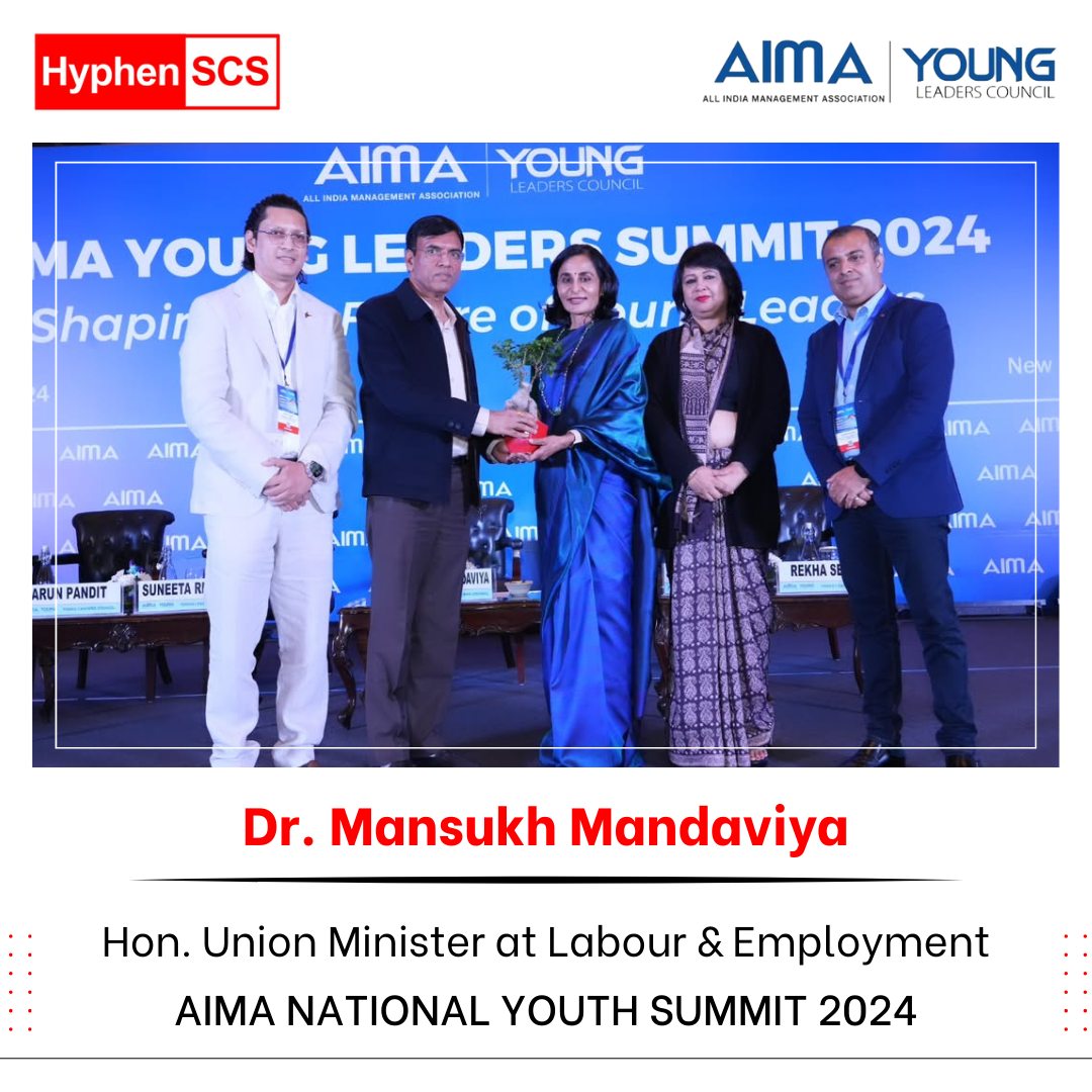 Arun Pandit Honors Dr. Mansukh Mandaviya at AIMA National Youth Summit 2024