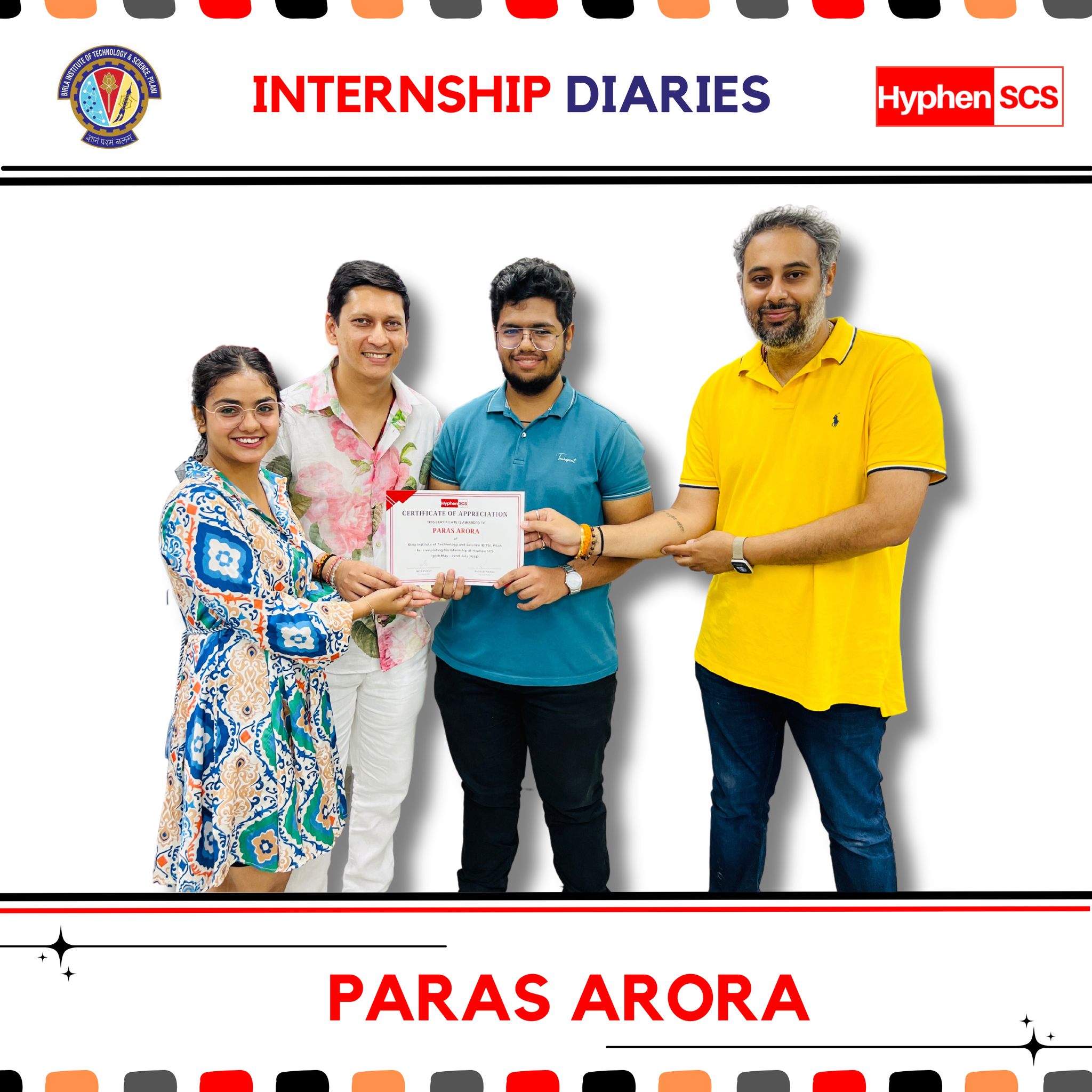 A Tribute to Paras Arora’s Successful Internship at Hyphen SCS