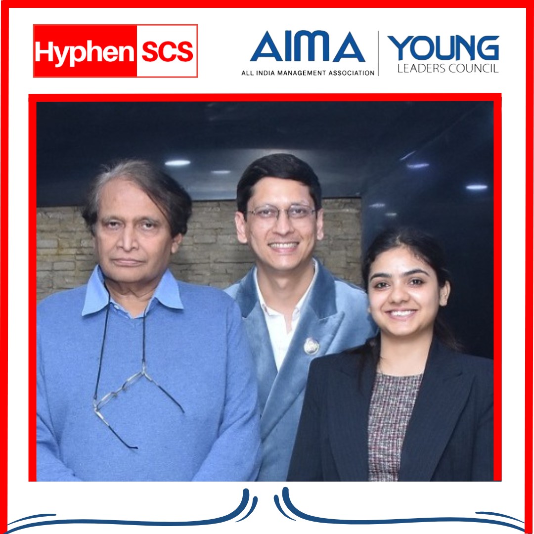 Hyphen SCS Co-founders Meet Suresh Prabhu at AIMA Young Leaders Council Session