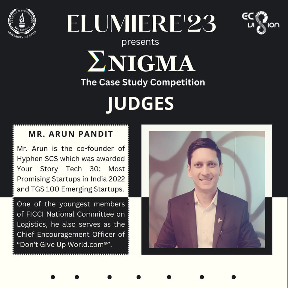 Arun Pandit of Hyphen SCS Joins Judging Panel for Enigma at Elumiere’23