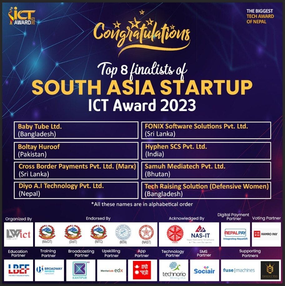 Hyphen SCS: Soaring High in the Top 8 of South Asia Startup ICT Award 2023